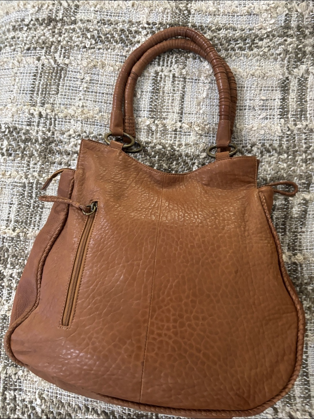 Hobo Tan Leather Satchel Women's Shoulder Handbag - Picture 2 of 12
